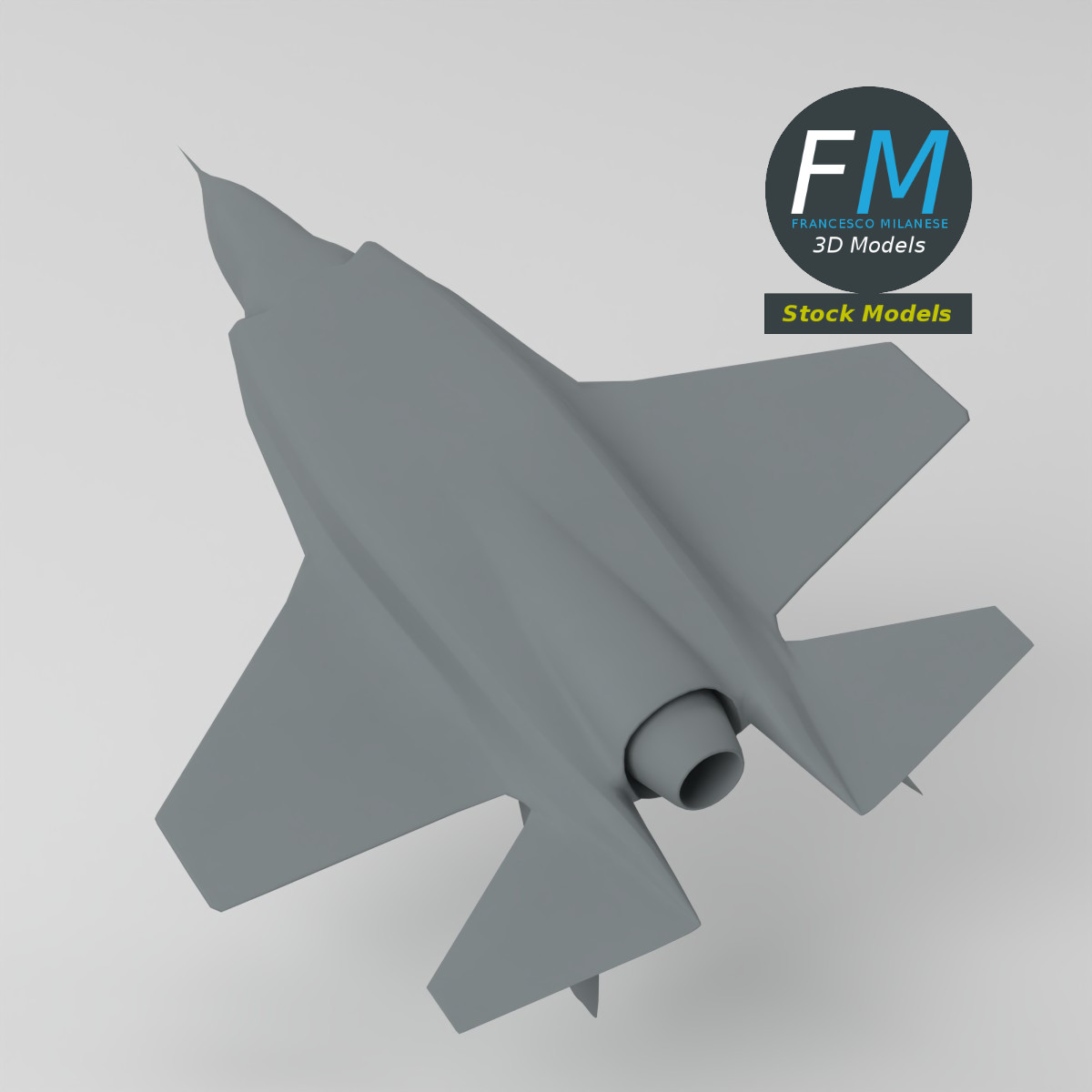 3D-Modell - Stilisiertes Modernes Tarnkappenkampfflugzeug - 05