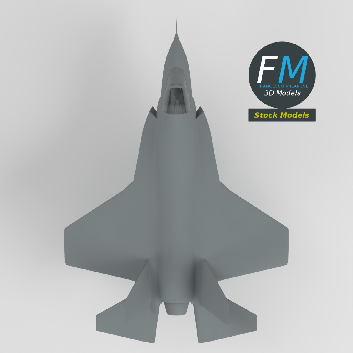 3D-Modell - Stilisiertes Modernes Tarnkappenkampfflugzeug - 06