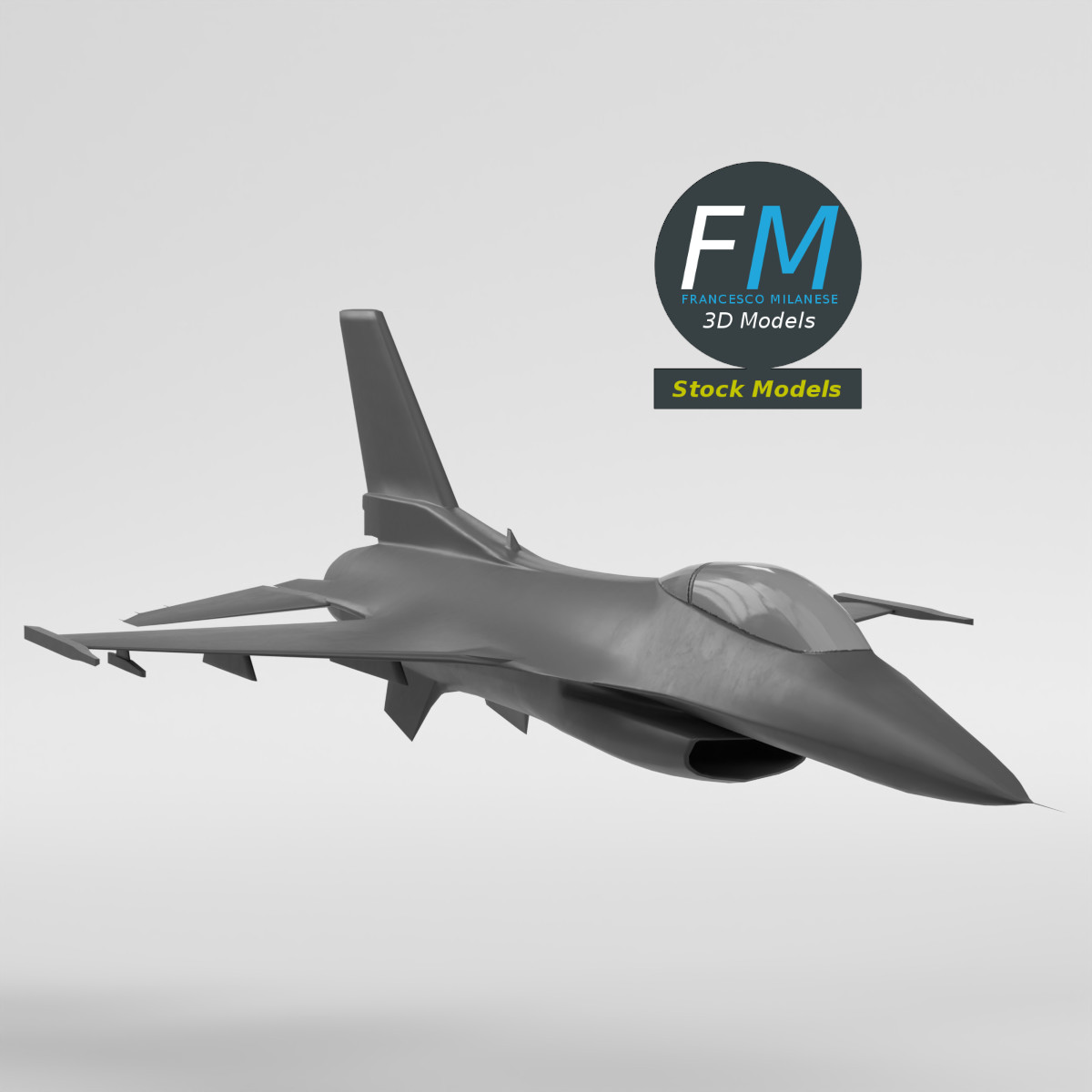 3D-Modell - Stilisiertes Mehrzweck-Kampfflugzeug Basismodell - 01