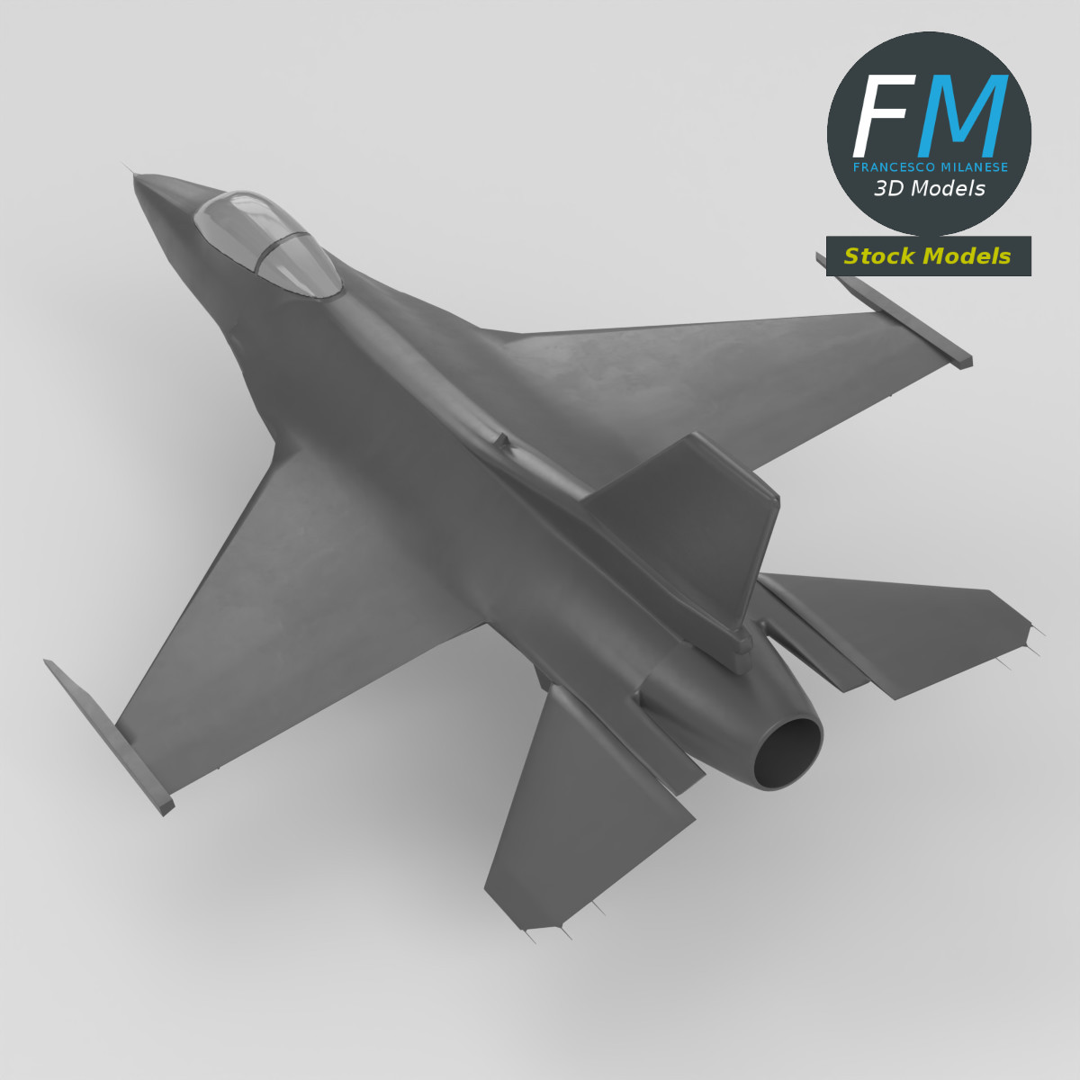 3D-Modell - Stilisiertes Mehrzweck-Kampfflugzeug Basismodell - 02