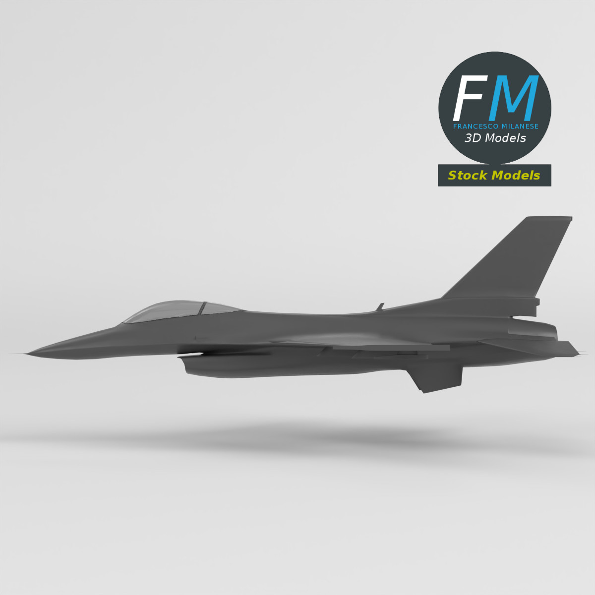 3D-Modell - Stilisiertes Mehrzweck-Kampfflugzeug Basismodell - 03