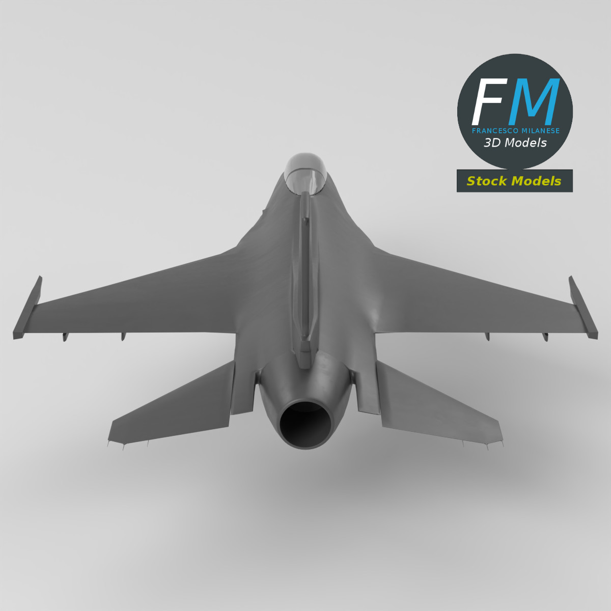 3D-Modell - Stilisiertes Mehrzweck-Kampfflugzeug Basismodell - 05
