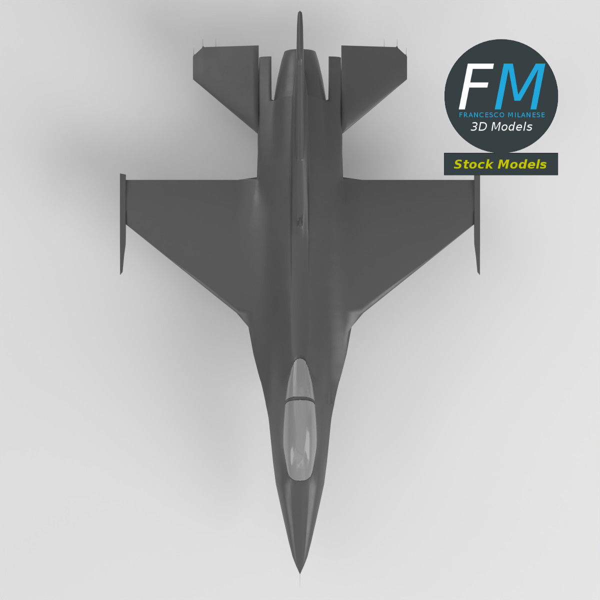 3D-Modell - Stilisiertes Mehrzweck-Kampfflugzeug Basismodell - 06