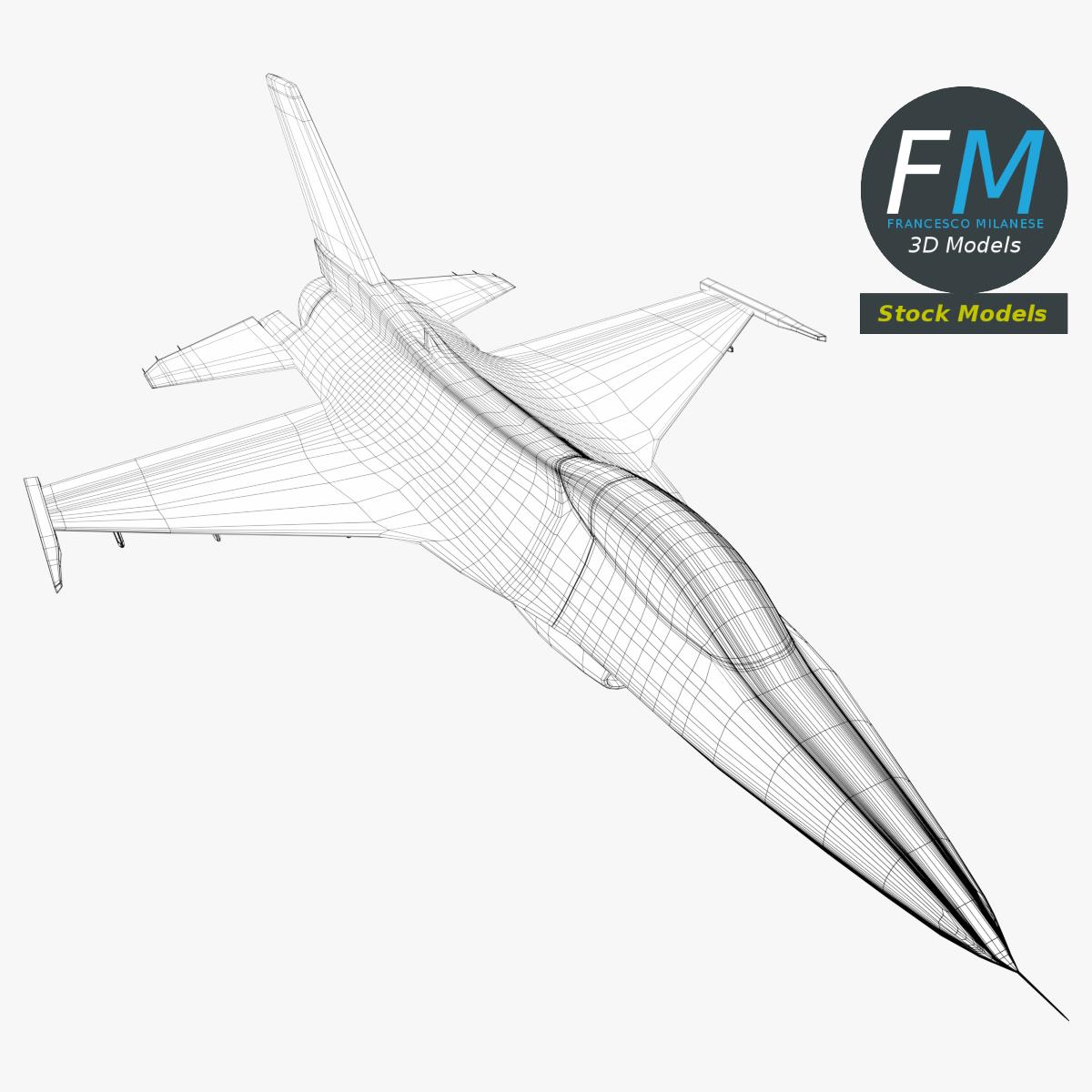 3D-Modell - Stilisiertes Mehrzweck-Kampfflugzeug Basismodell - 07