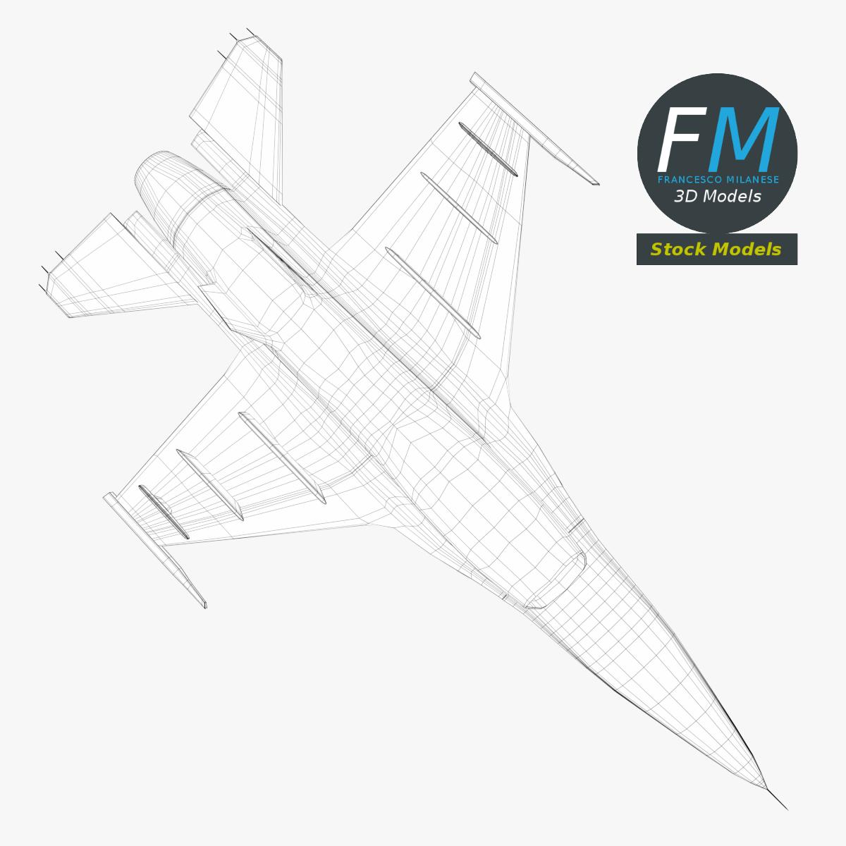3D-Modell - Stilisiertes Mehrzweck-Kampfflugzeug Basismodell - 08