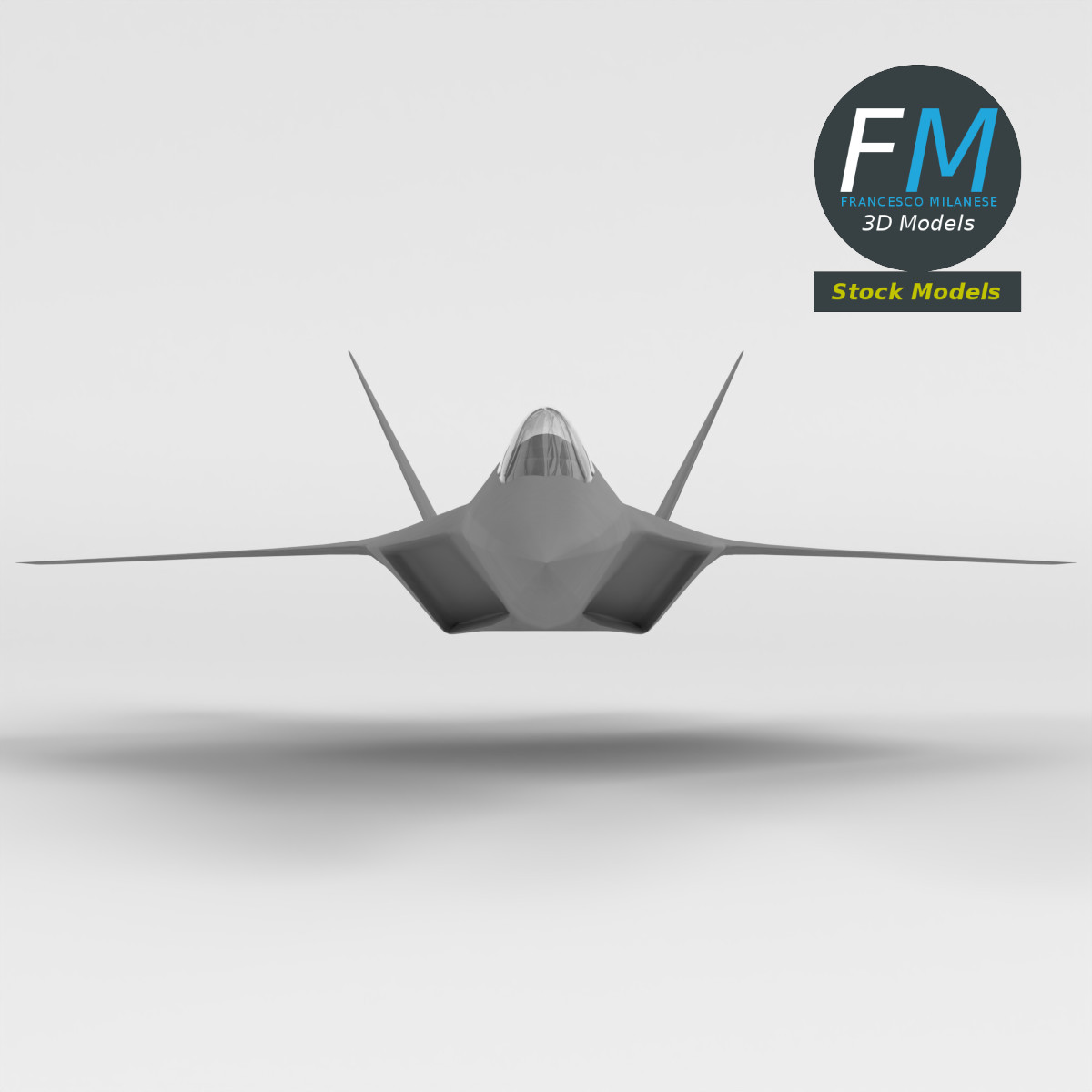 3D-Modell - Stilisiertes Tarnkappen-Mehrzweckkampfflugzeug - 04