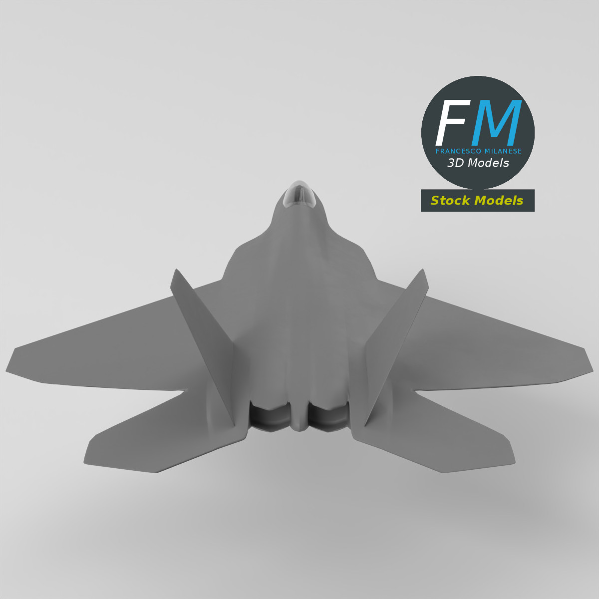 3D-Modell - Stilisiertes Tarnkappen-Mehrzweckkampfflugzeug - 05