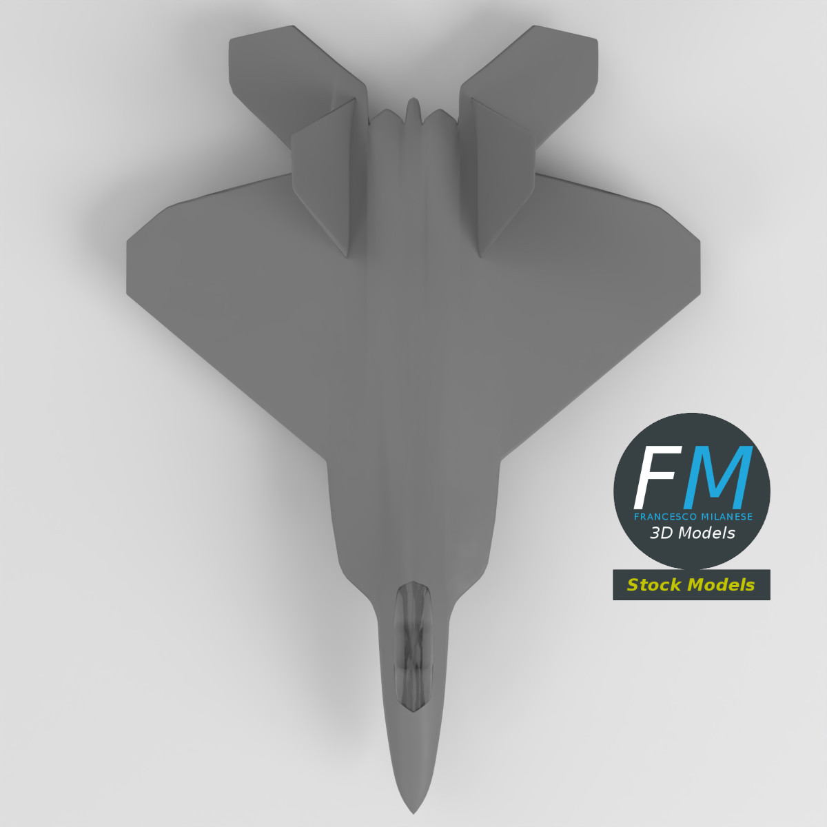 3D-Modell - Stilisiertes Tarnkappen-Mehrzweckkampfflugzeug - 06