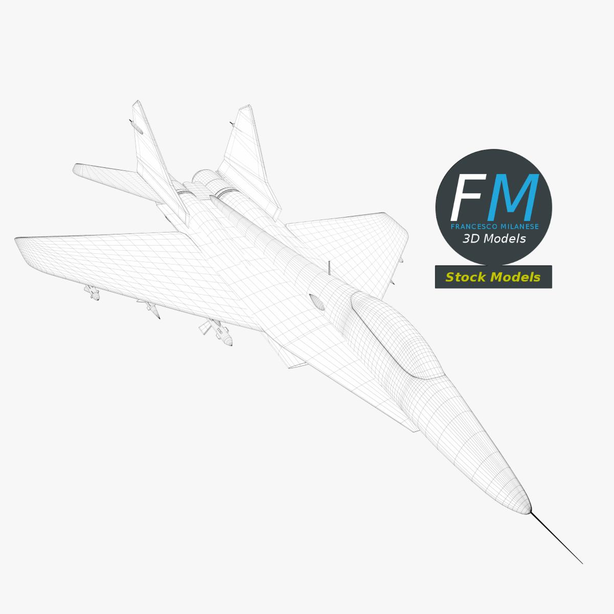 3D-Modell - Stilisierter Zweistrahliger Kampfjet Basismesh - 07