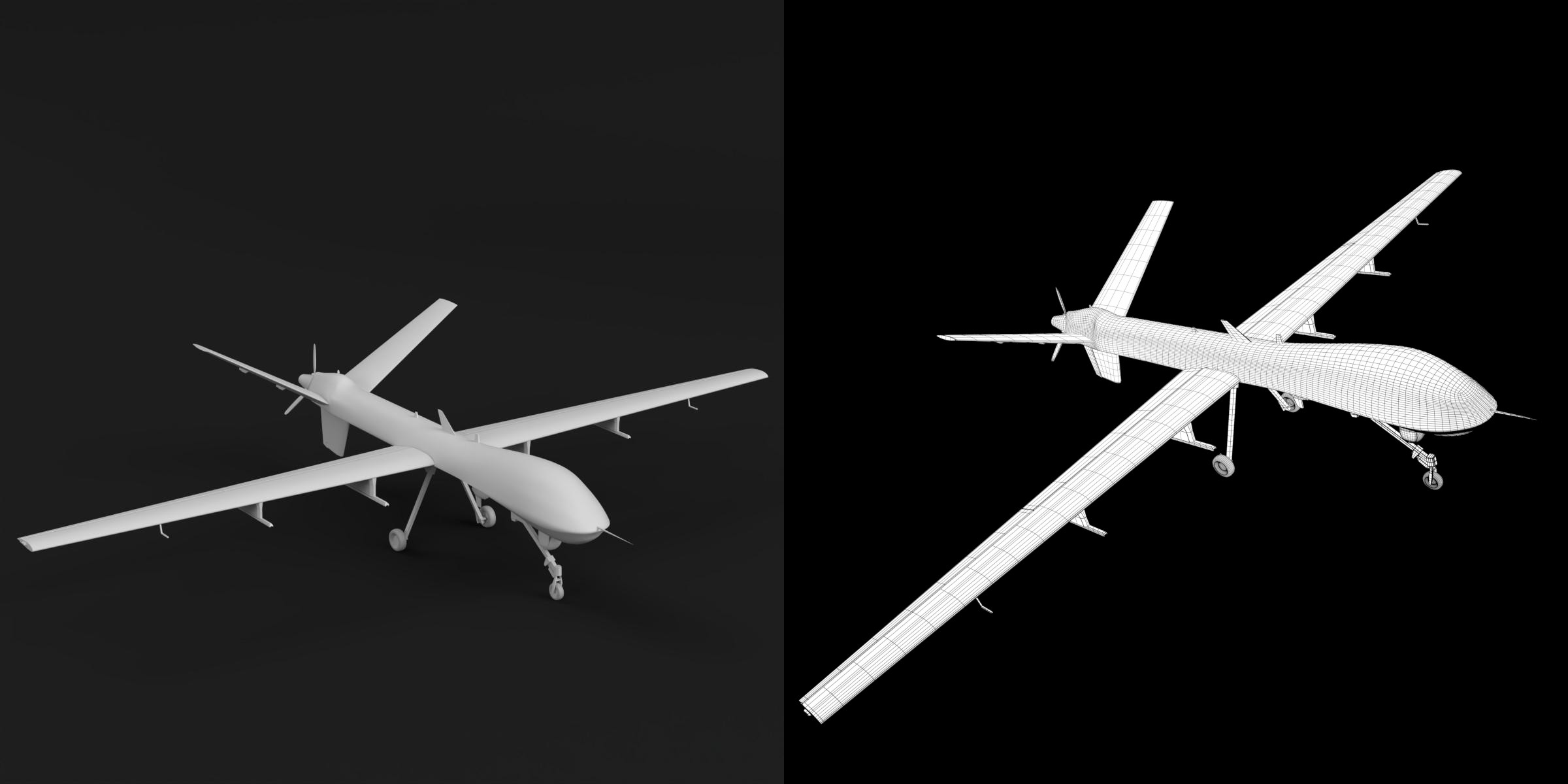 3D-Modell - Stilisierte UAV-Drohne Base Mesh