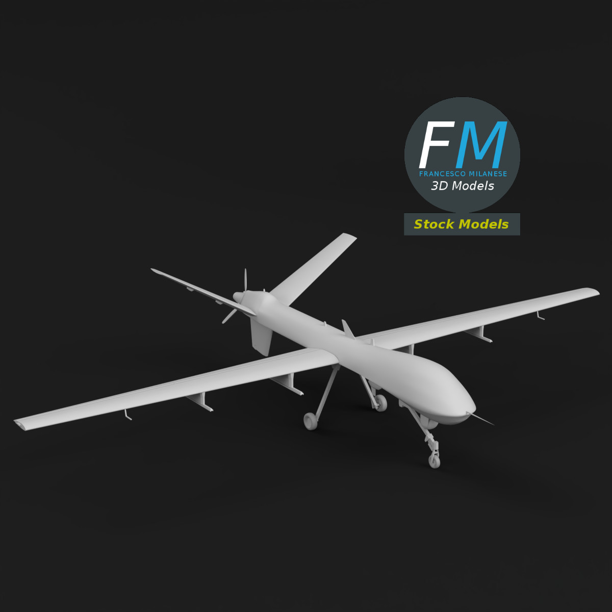 3D-Modell - Stilisierte UAV-Drohne Base Mesh - 01