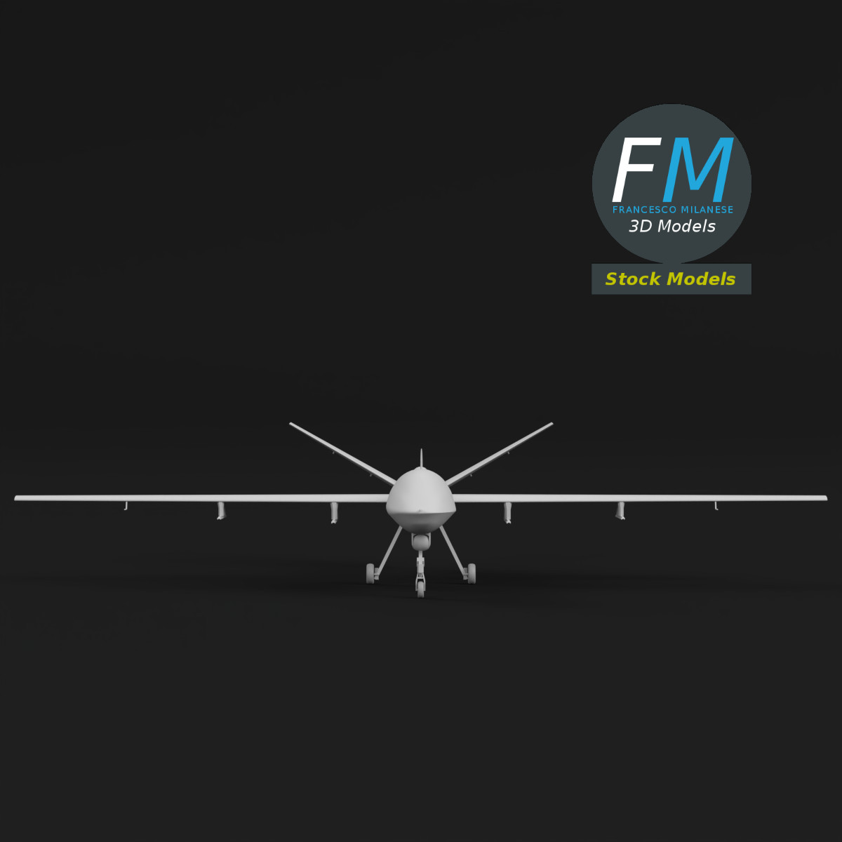 3D-Modell - Stilisierte UAV-Drohne Base Mesh - 03