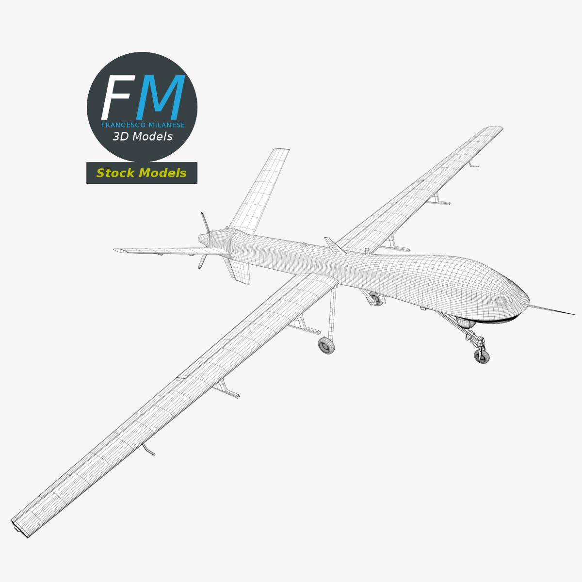 3D-Modell - Stilisierte UAV-Drohne Base Mesh - 07