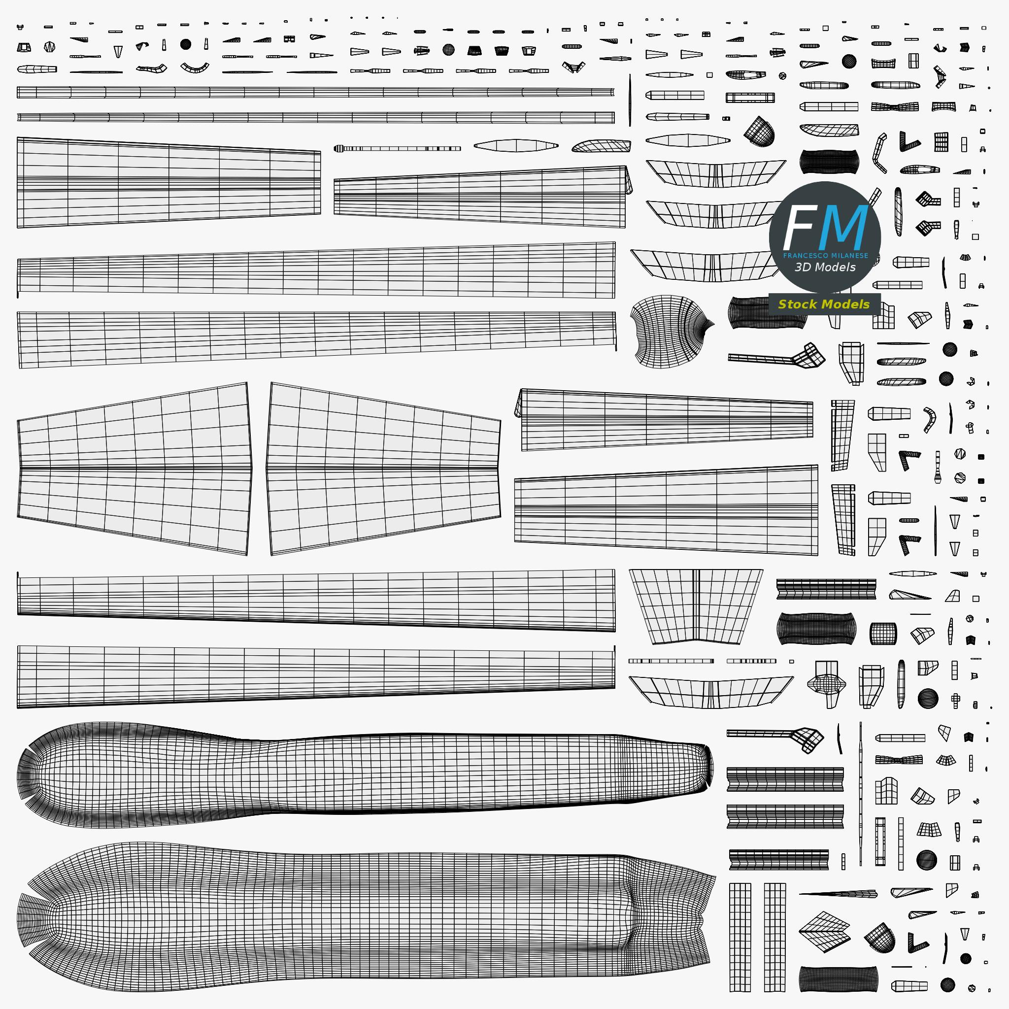 3D-Modell - Stilisierte UAV-Drohne Base Mesh - 11 3D-Modell - Stilisierte UAV-Drohne Base Mesh - 11