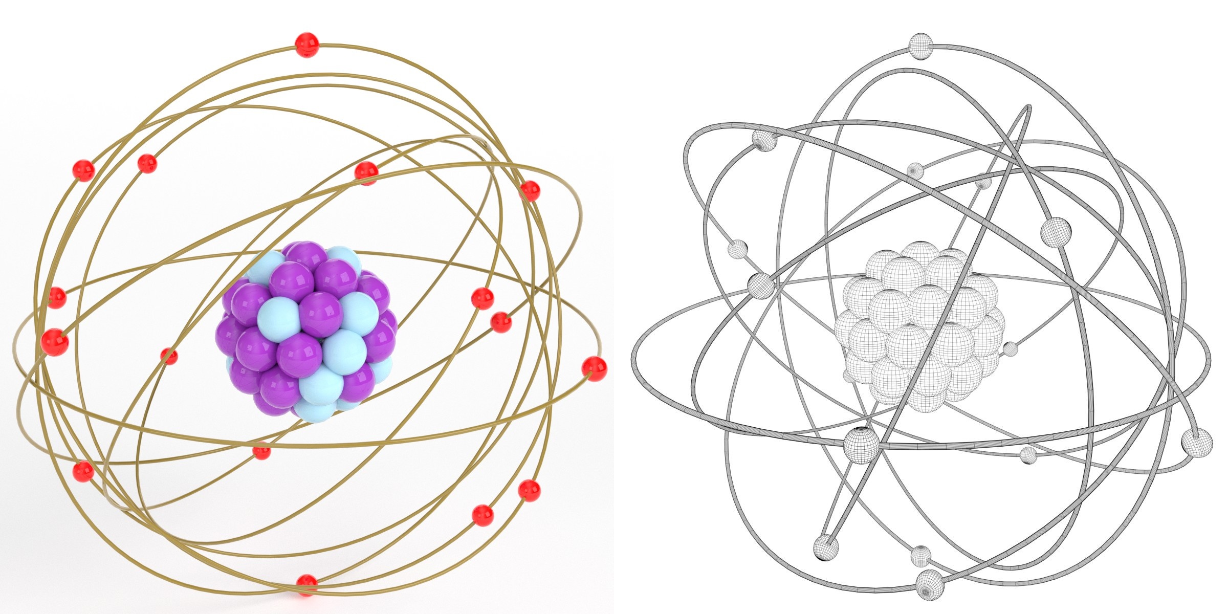 3D-Modell - Stilisiertes Atom