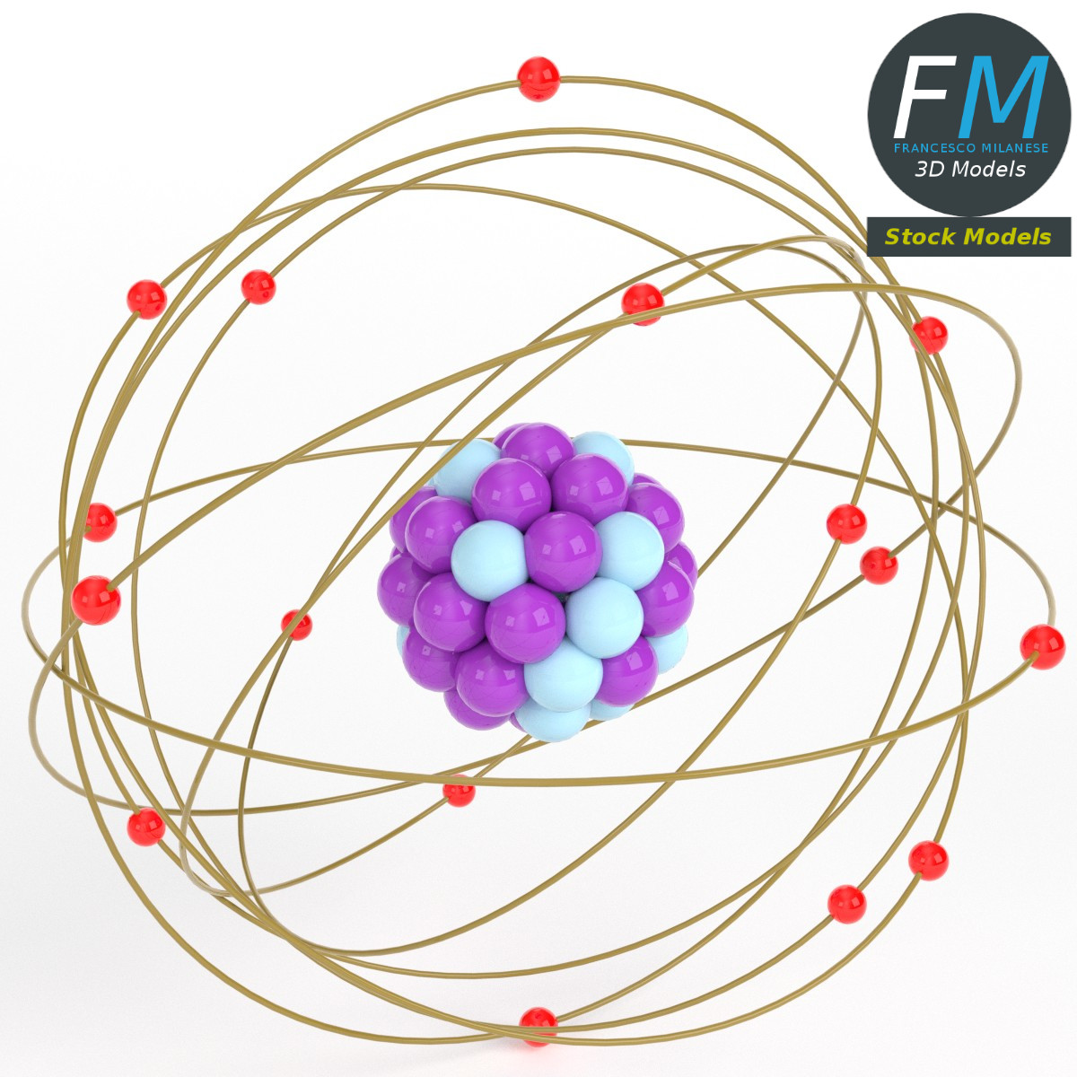 3D-Modell - Stilisiertes Atom - 01