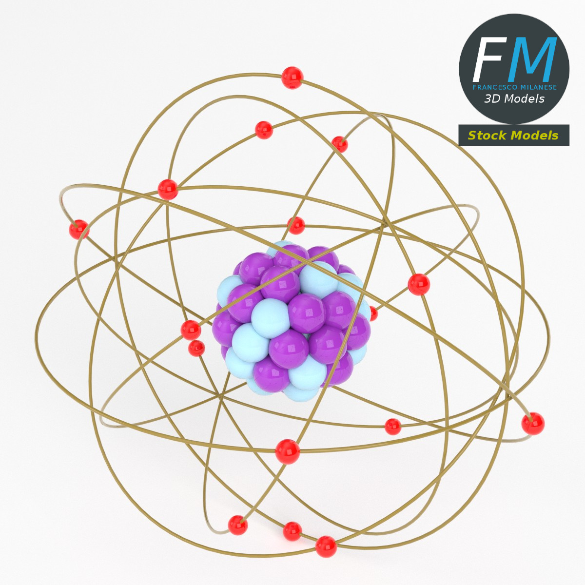 3D-Modell - Stilisiertes Atom - 02