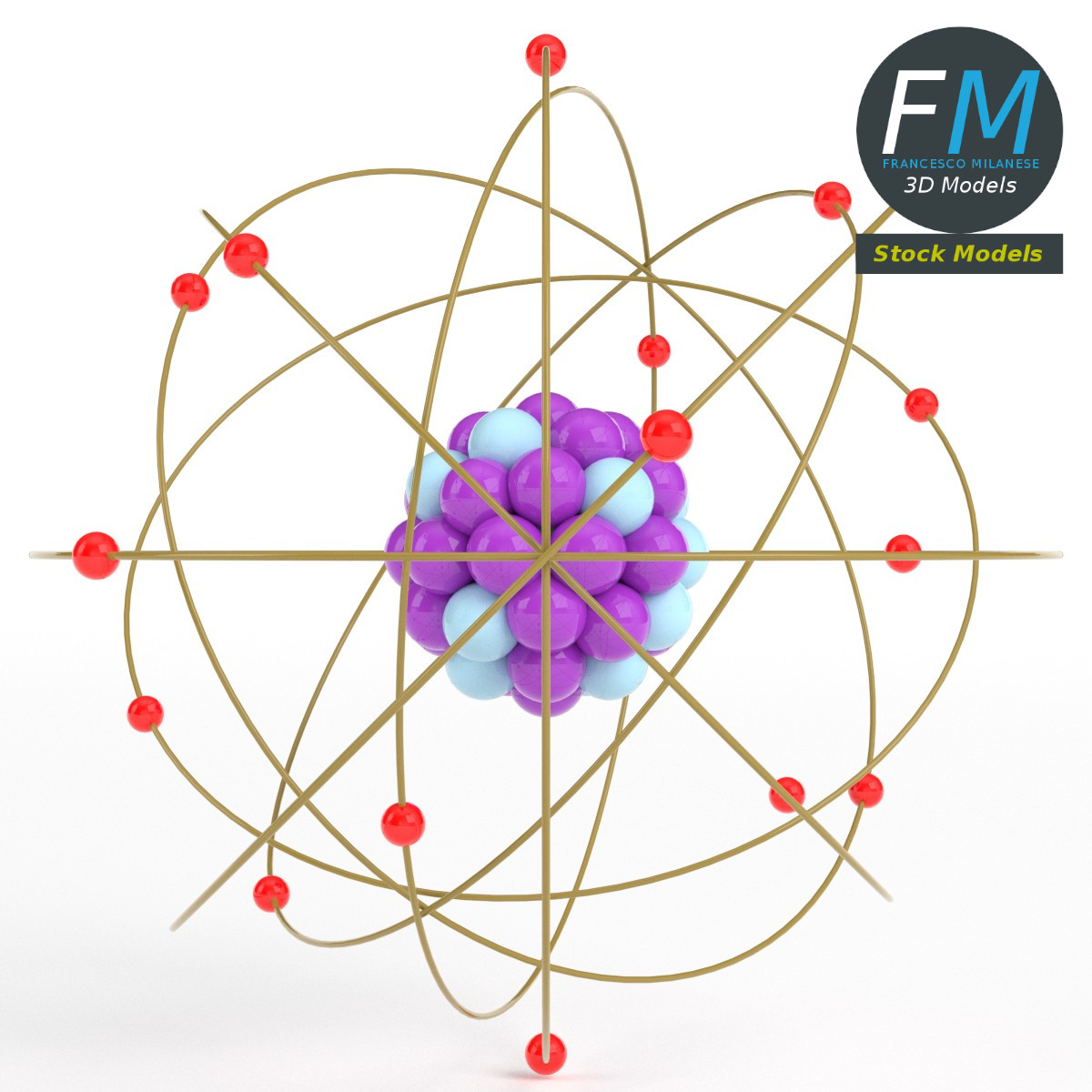 3D-Modell - Stilisiertes Atom - 04