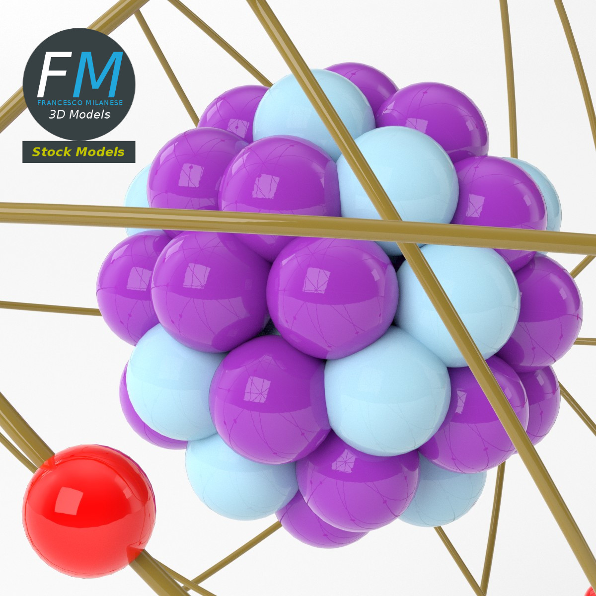 3D-Modell - Stilisiertes Atom - 05
