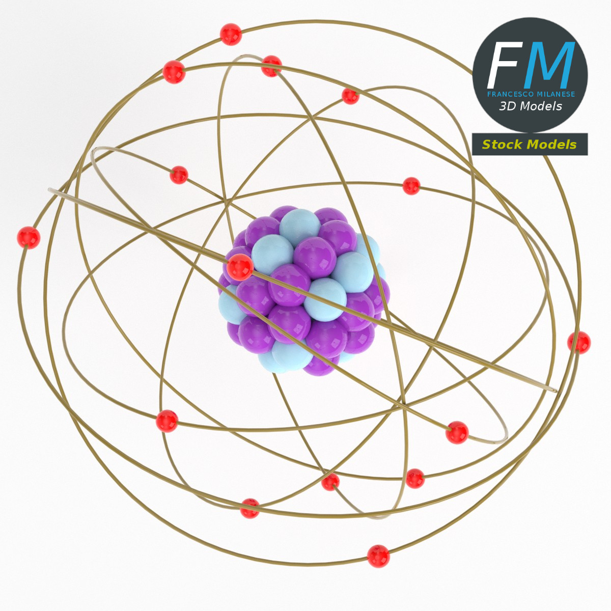 3D-Modell - Stilisiertes Atom - 06