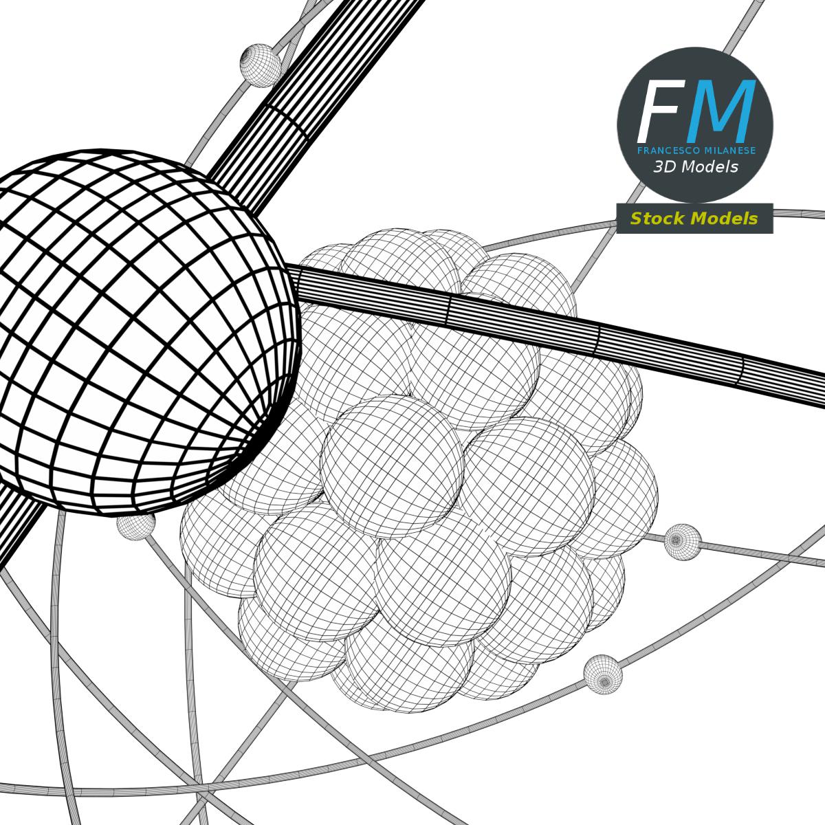 3D-Modell - Stilisiertes Atom - 08