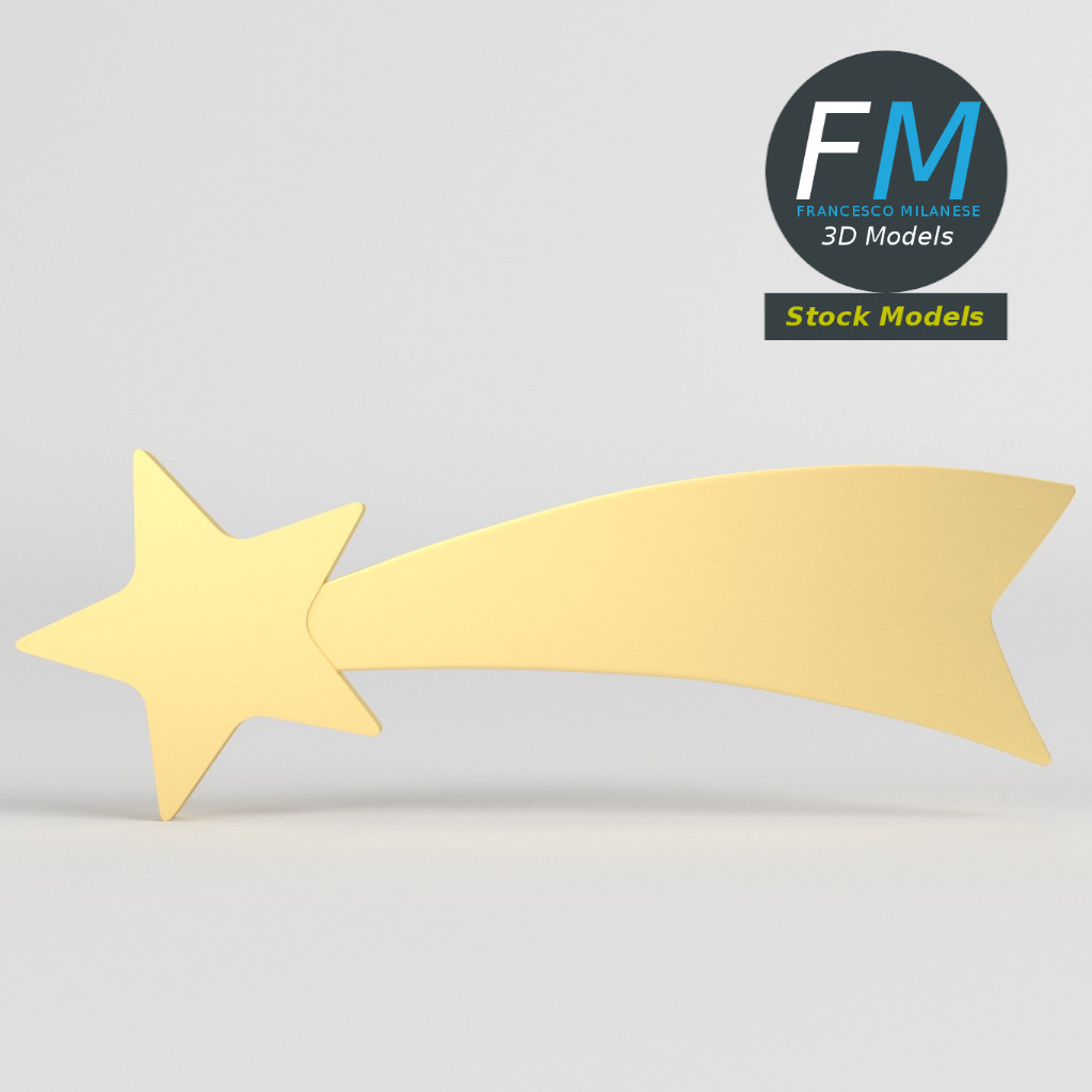 3D-Modell - Stilisierter Weihnachtskomet - 01