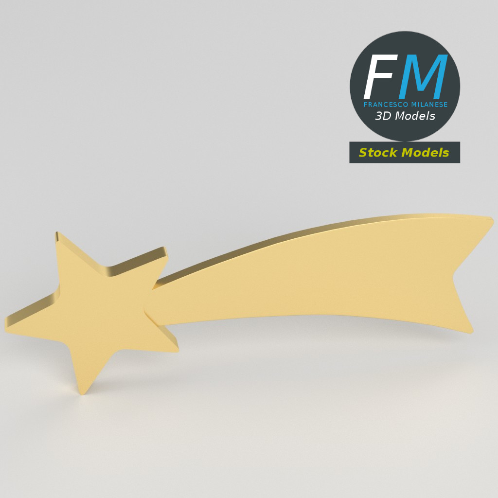 3D-Modell - Stilisierter Weihnachtskomet - 02
