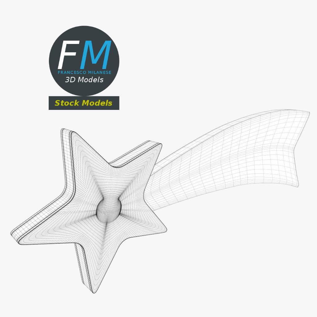 3D-Modell - Stilisierter Weihnachtskomet - 07
