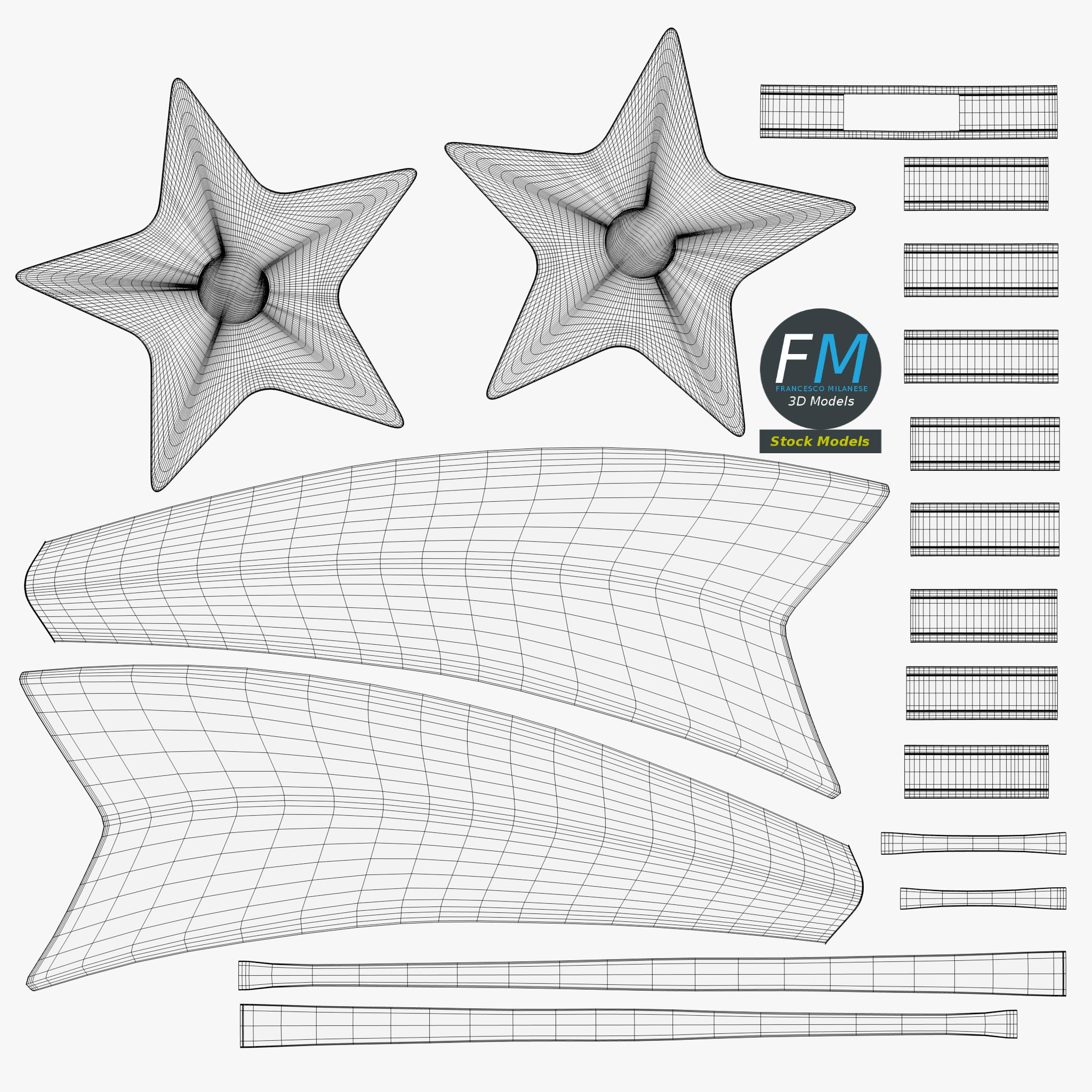 3D-Modell - Stilisierter Weihnachtskomet - 11 3D-Modell - Stilisierter Weihnachtskomet - 11
