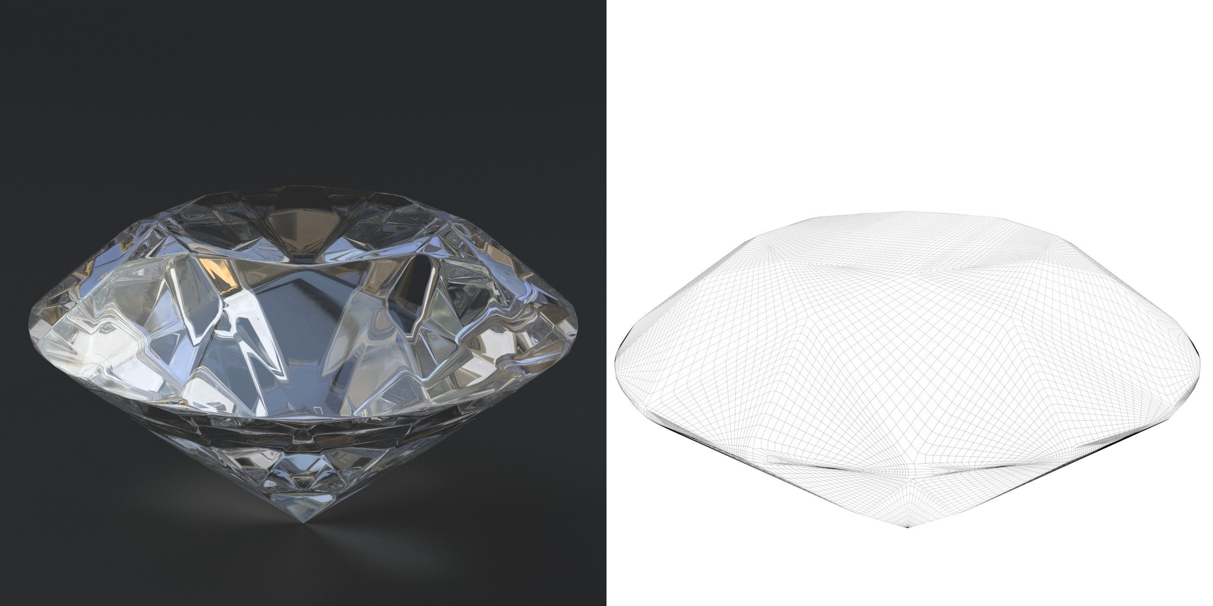 3D-Modell - Stilisierter Diamant
