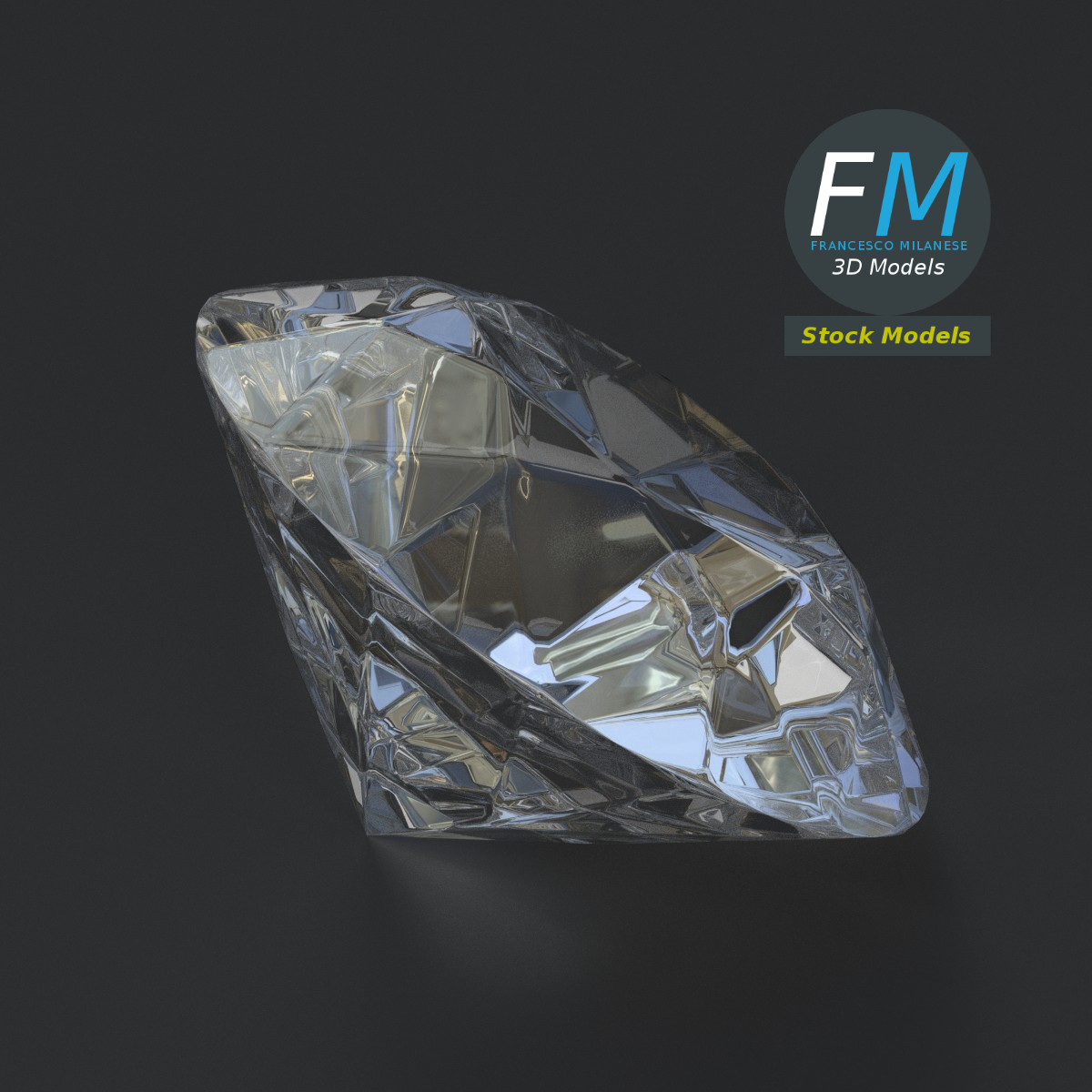 3D-Modell - Stilisierter Diamant - 02