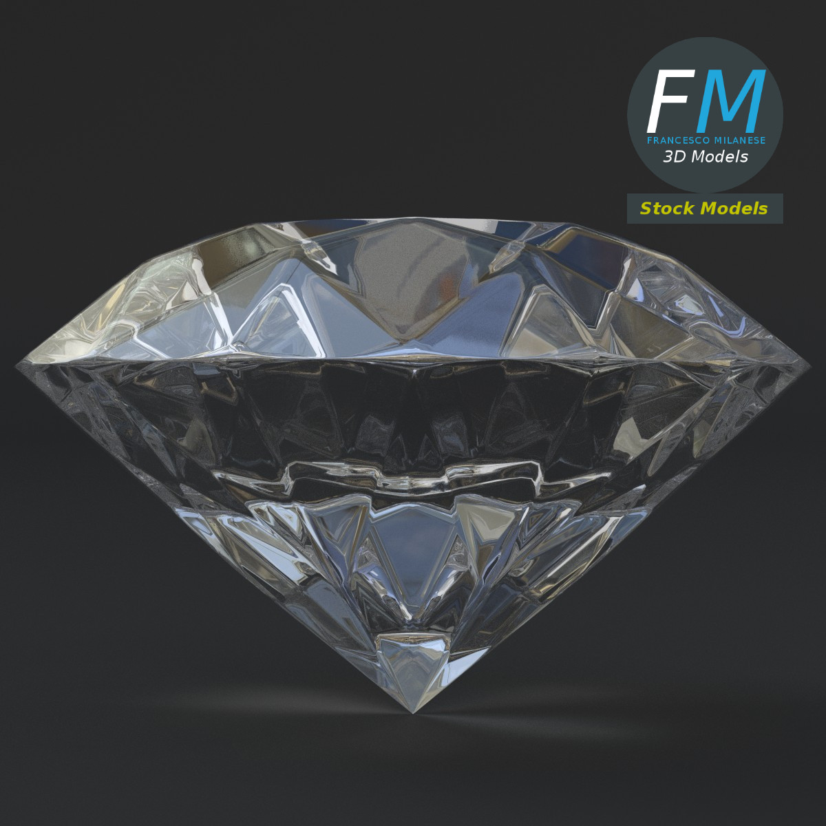 3D-Modell - Stilisierter Diamant - 03