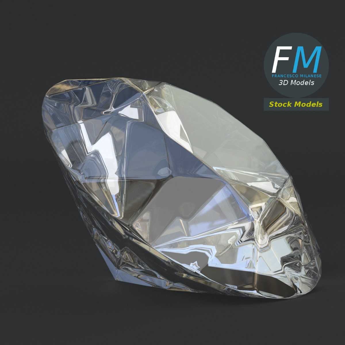 3D-Modell - Stilisierter Diamant - 04