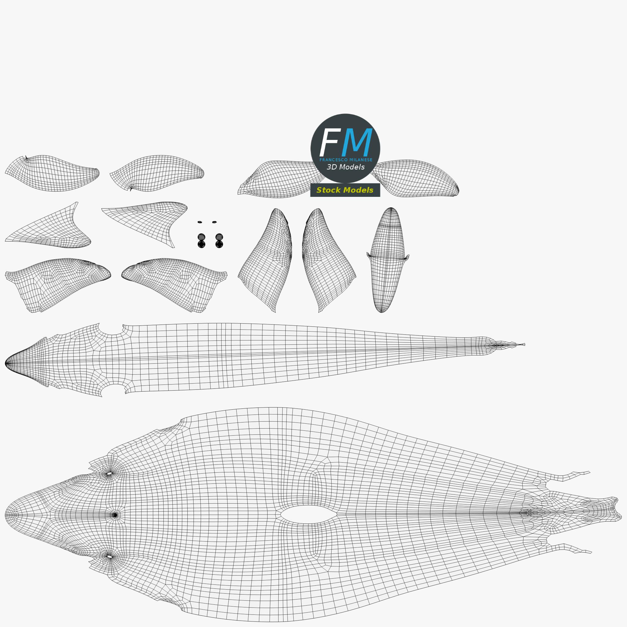 3D-Modell - Stilisierter Delfin - 11 3D-Modell - Stilisierter Delfin - 11