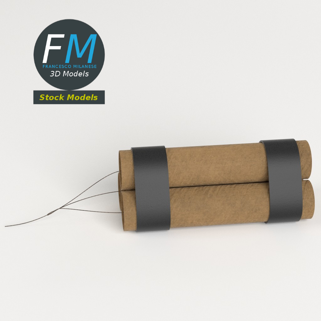 3D-Modell - Stilisiertes Dynamitbündel - 02