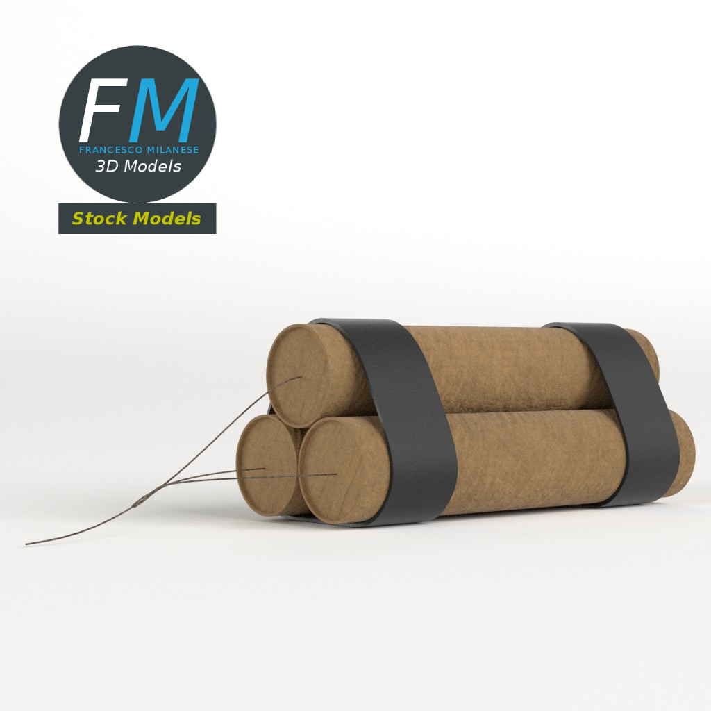 3D-Modell - Stilisiertes Dynamitbündel - 03