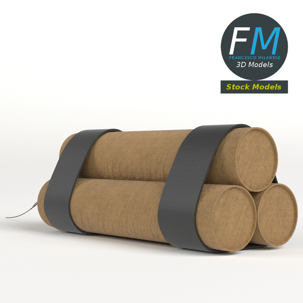 3D-Modell - Stilisiertes Dynamitbündel - 04