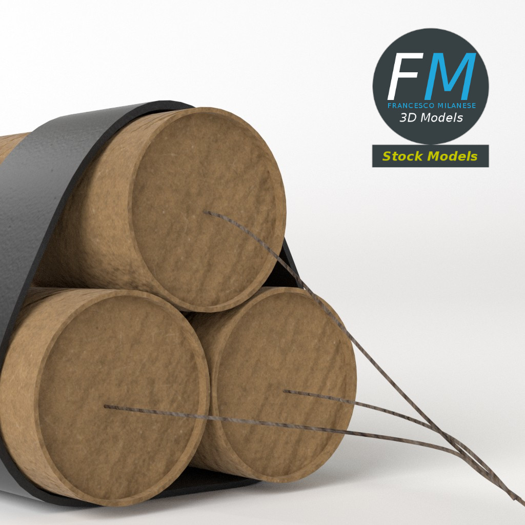 3D-Modell - Stilisiertes Dynamitbündel - 05