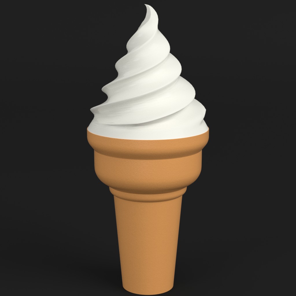 3D-Modell - Stilisierte Softeiswaffel - 01