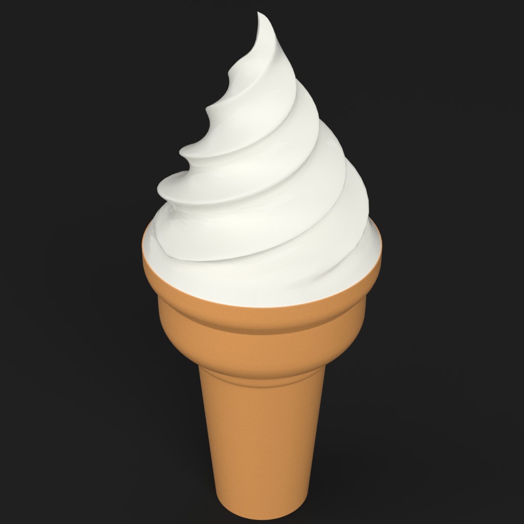 3D-Modell - Stilisierte Softeiswaffel - 02