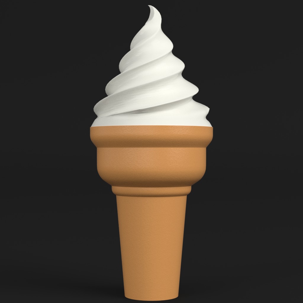 3D-Modell - Stilisierte Softeiswaffel - 03