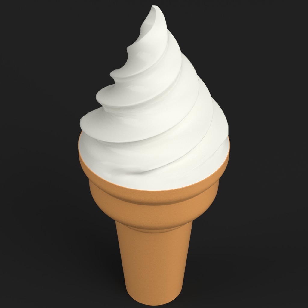 3D-Modell - Stilisierte Softeiswaffel - 04