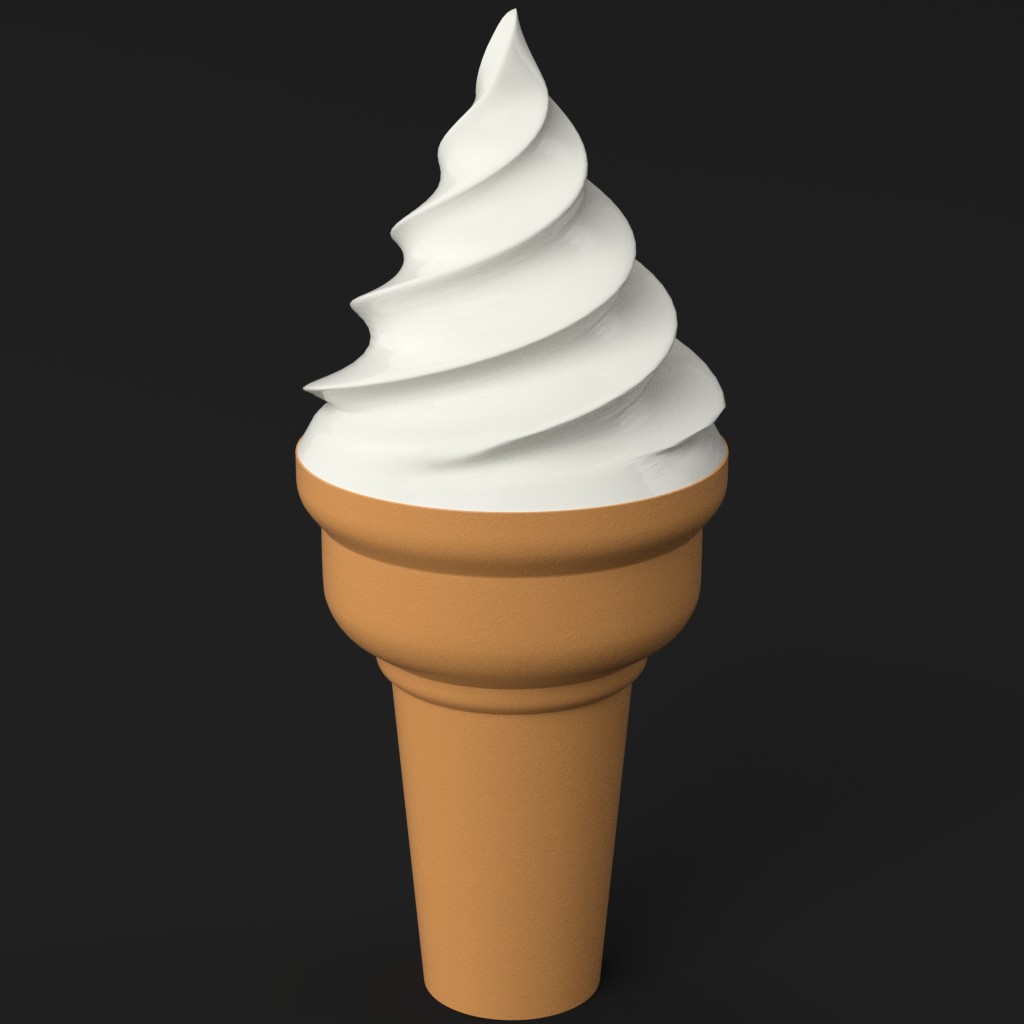 3D-Modell - Stilisierte Softeiswaffel - 05