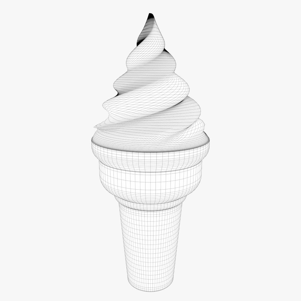 3D-Modell - Stilisierte Softeiswaffel - 07