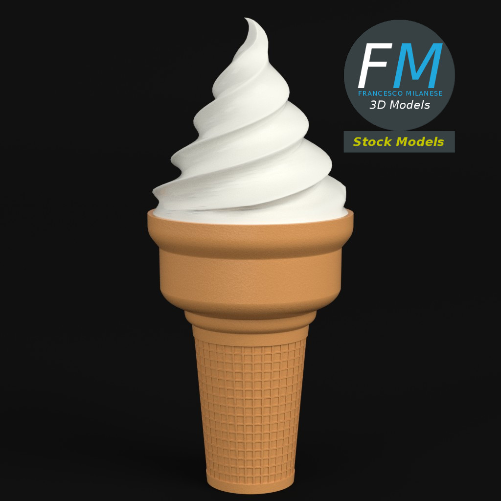 3D-Modell - Stilisierte Softeiswaffel - 01