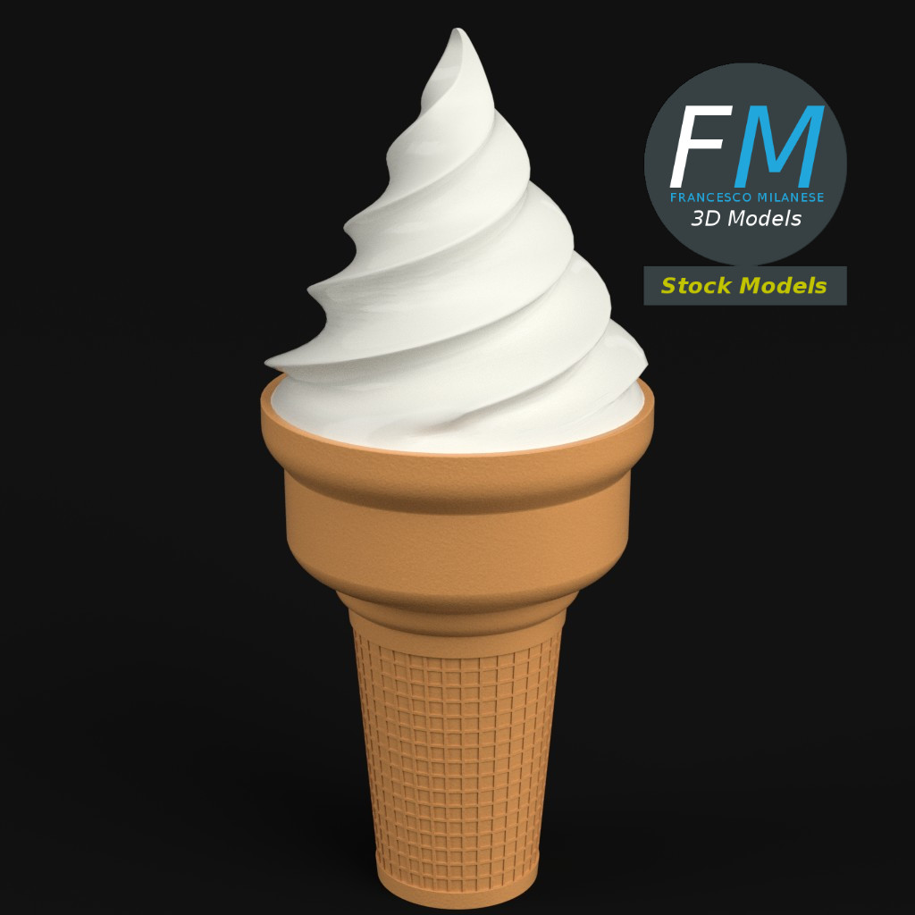 3D-Modell - Stilisierte Softeiswaffel - 04