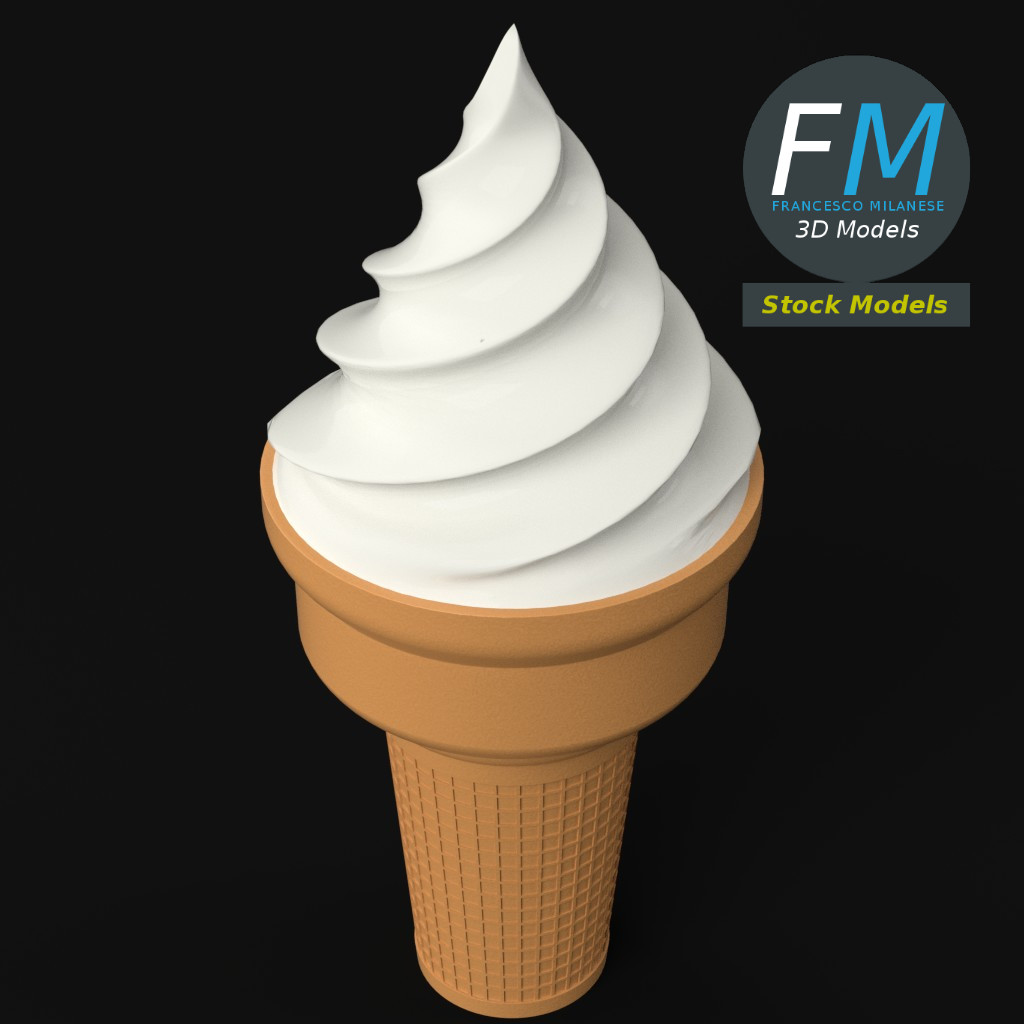 3D-Modell - Stilisierte Softeiswaffel - 05
