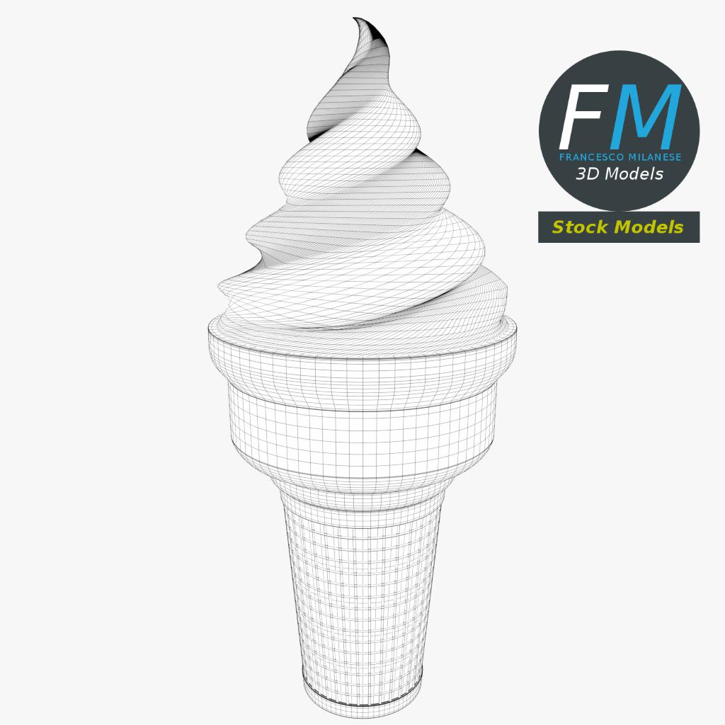 3D-Modell - Stilisierte Softeiswaffel - 07