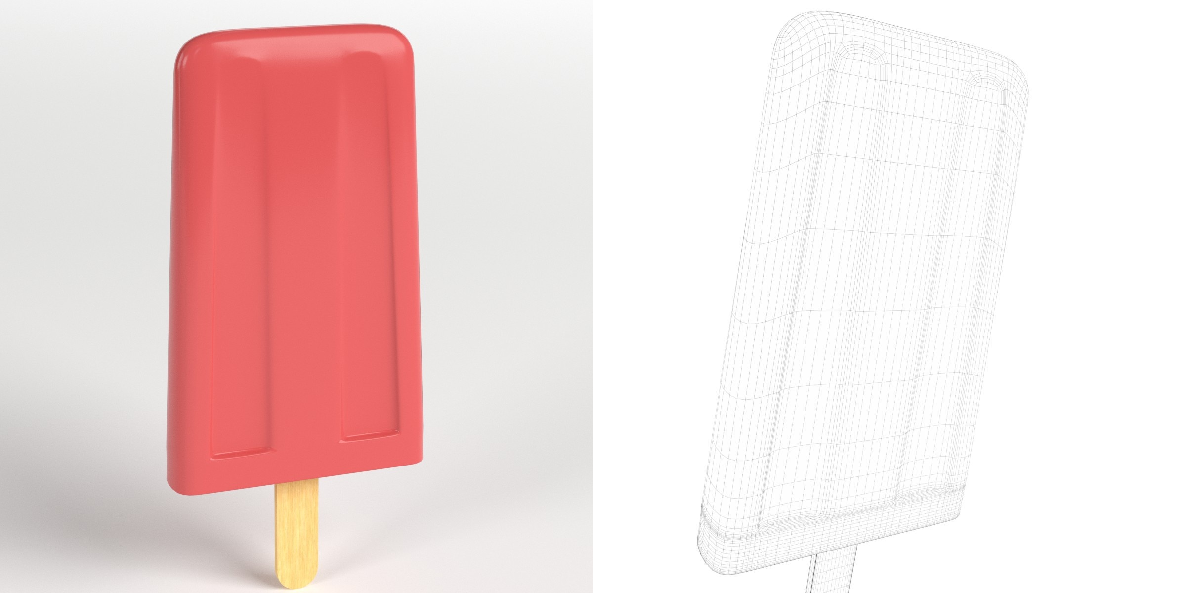 3D-Modell - Stilisiertes Eis am Stiel