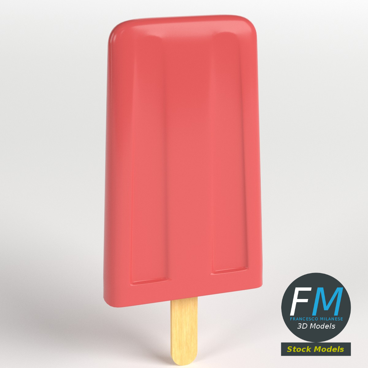 3D-Modell - Stilisiertes Eis am Stiel - 01